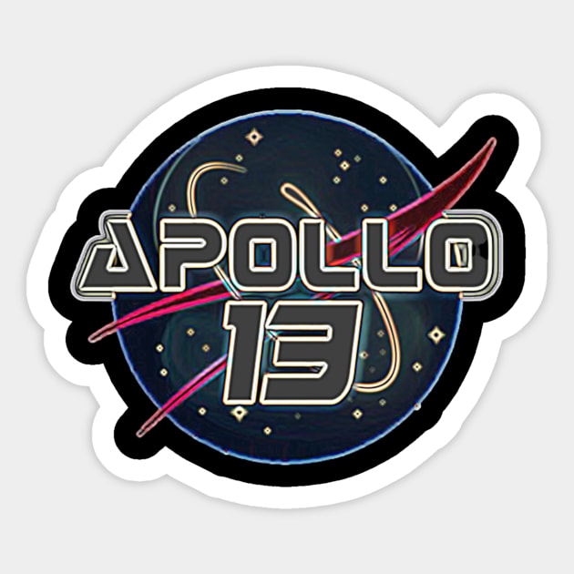 Apollo 13 NASA Retro Design Sticker by Lunar Lens